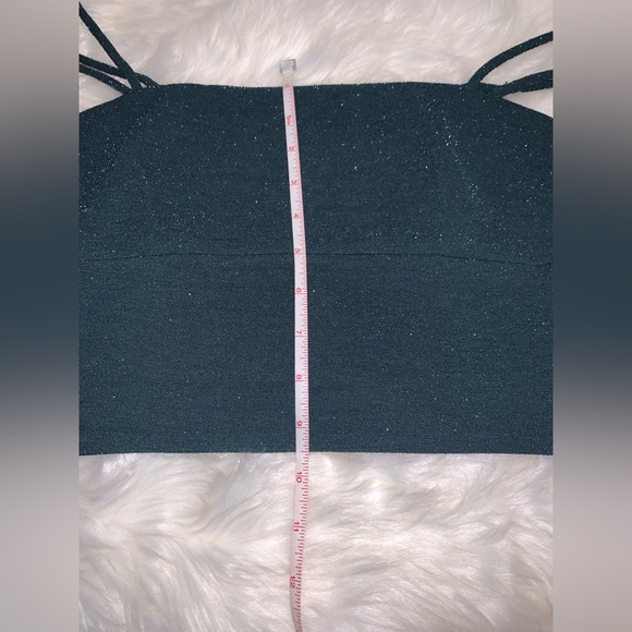 4SI3NNA teal sparkle matching set crop top & skirt size XS - Picture 6 of 8